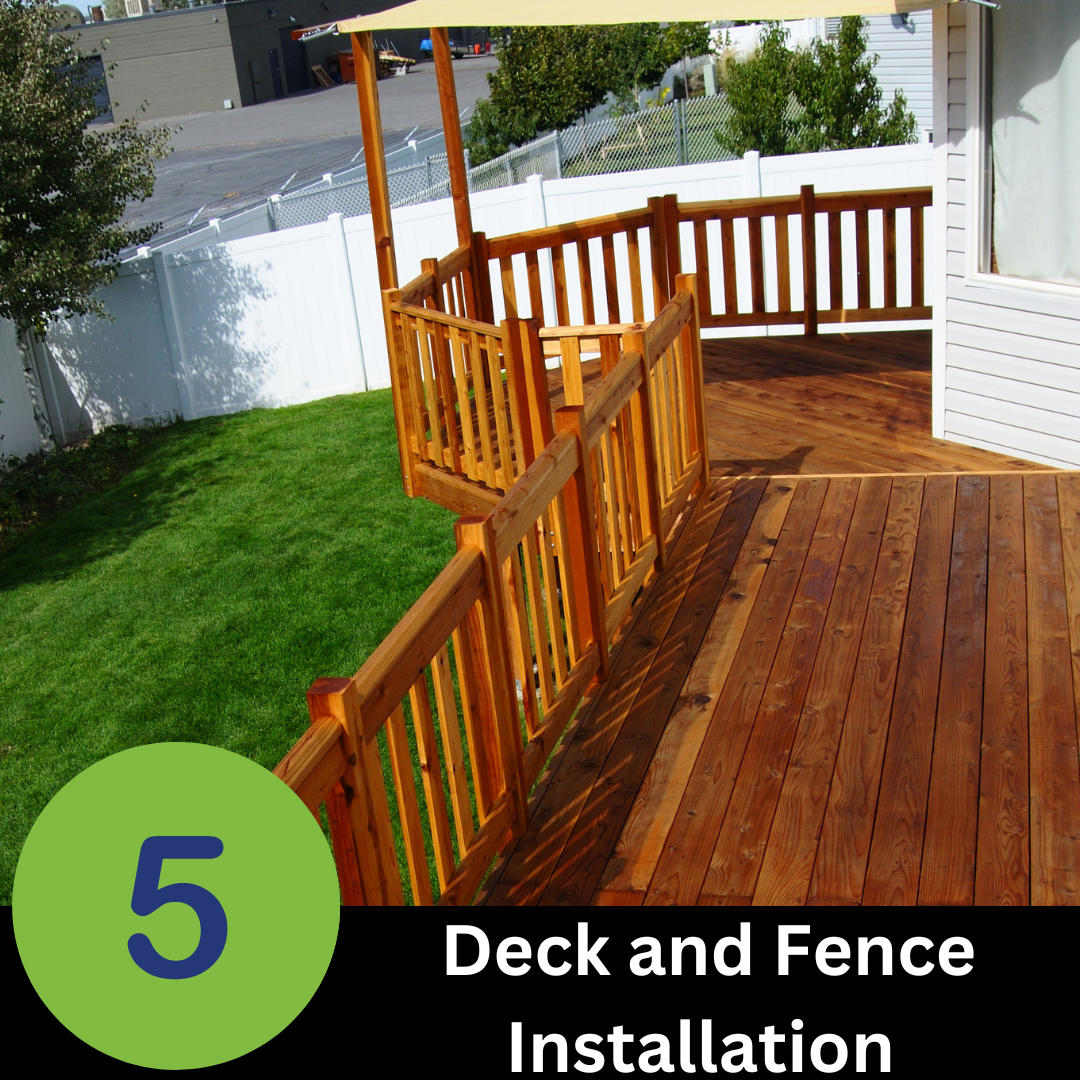 Custom deck installation by Roofing Exteriors Pro on a home in High Point, NC, providing an attractive and functional outdoor living space.