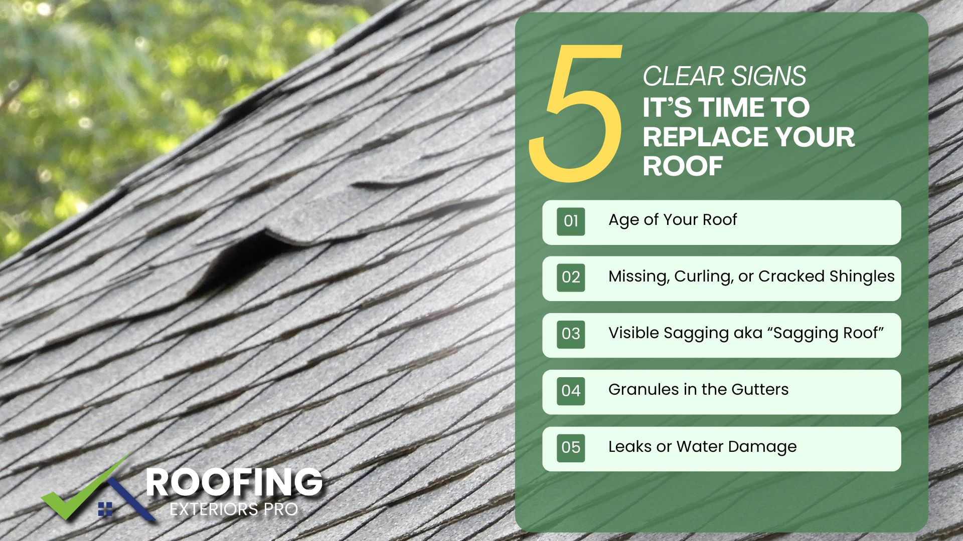 What are the signs of a bad roof? Here are 5 clear signs your roof needs to be replaced.