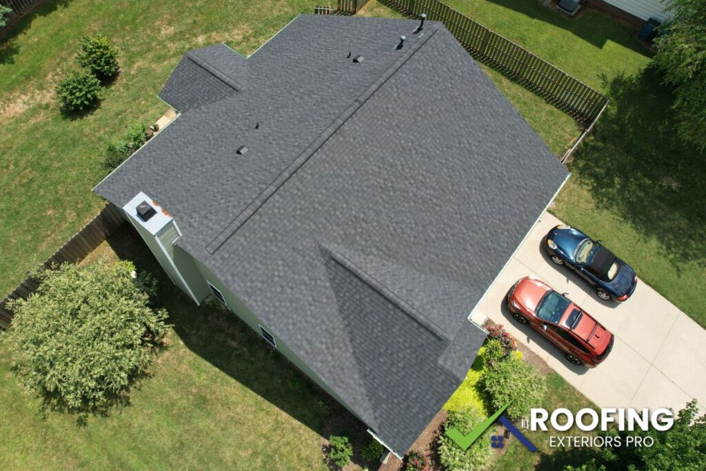 Before and after High Point NC roof replacement using CertainTeed shingles